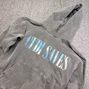 Kid Cudi Coachella 2019 Baptized In Fire Hoodie Mens Large Grey Cudi Saves